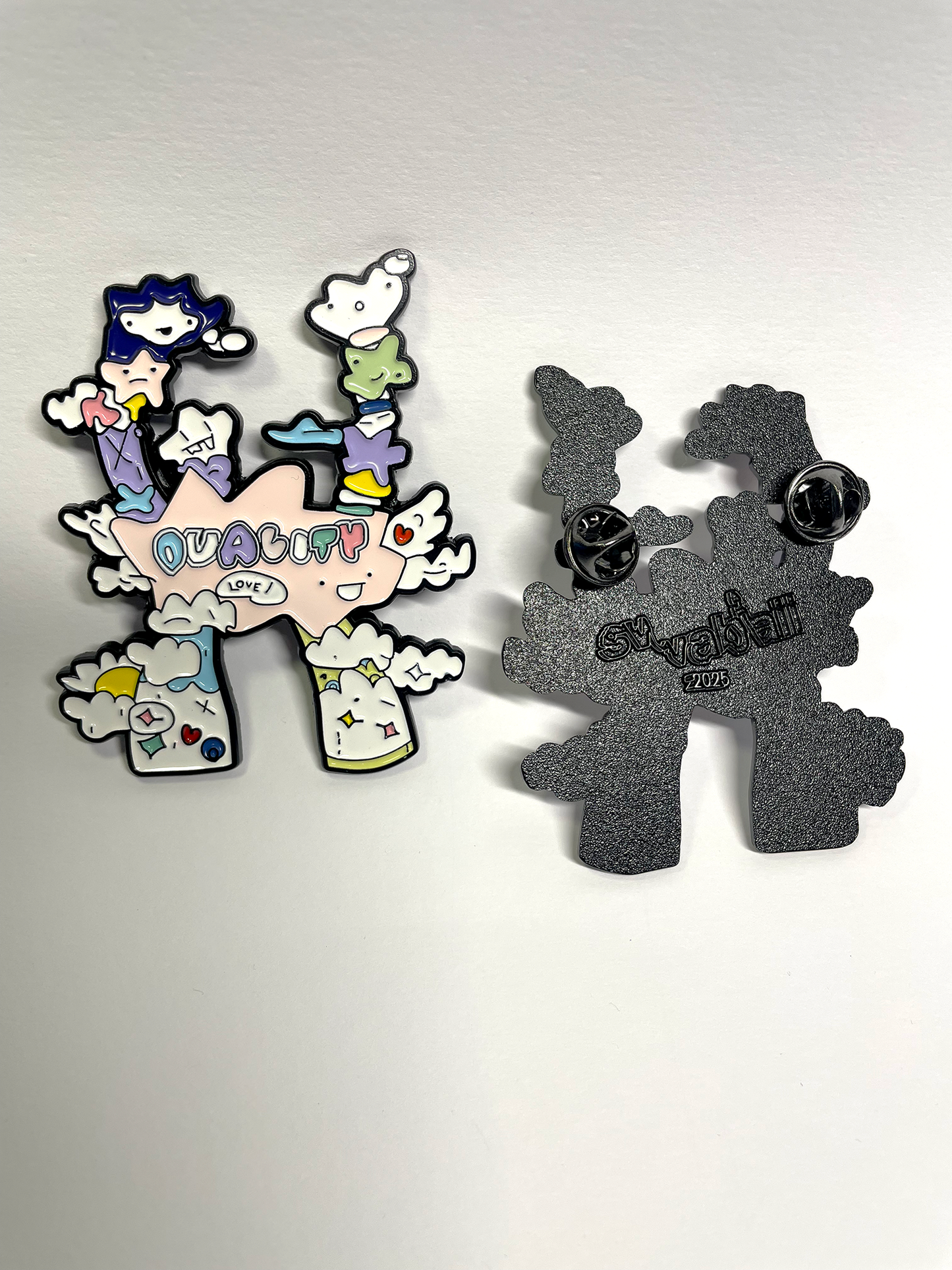 𝗗𝘂𝗮𝗹𝗶𝘁𝘆 Soft Enamel Pin -𝚋𝚘𝚞𝚝𝚒𝚚𝚞𝚎 black metal