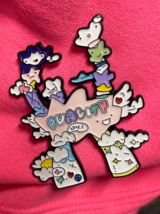 𝗗𝘂𝗮𝗹𝗶𝘁𝘆 Soft Enamel Pin -𝚋𝚘𝚞𝚝𝚒𝚚𝚞𝚎 black metal