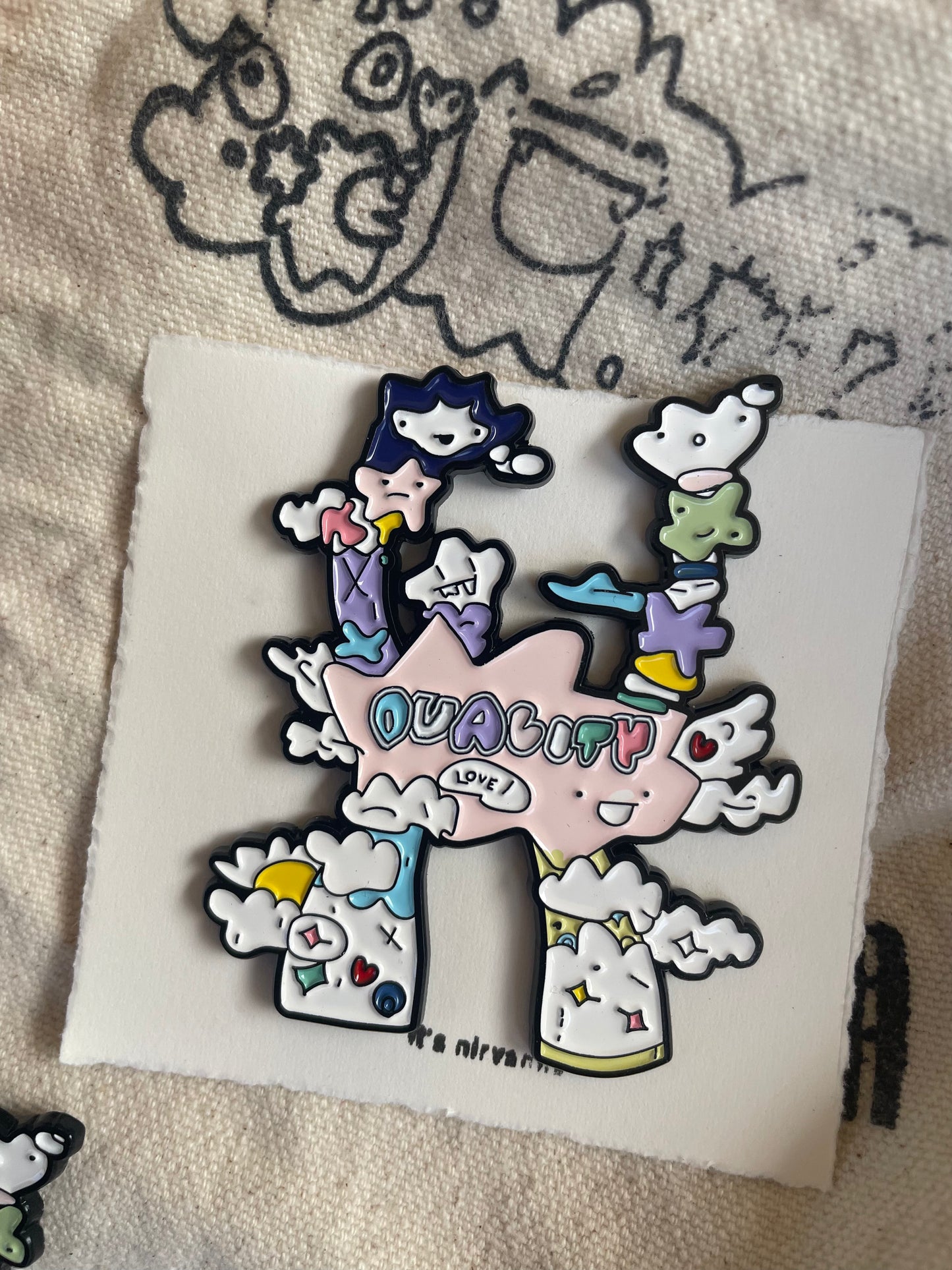 𝗗𝘂𝗮𝗹𝗶𝘁𝘆 Soft Enamel Pin -𝚋𝚘𝚞𝚝𝚒𝚚𝚞𝚎 black metal